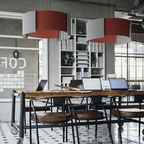 Akustikvlieslampe - QUADRO - flexxica - Hänge / Stoff / modern