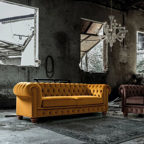 Bettsofa - CHESTER - FRANCEBANON - Chesterfield / Stoff / mit Armlehnen