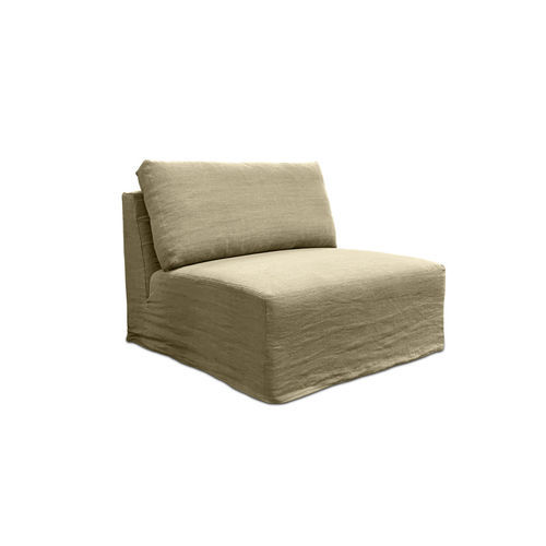 Moderner Kaminsessel - ARLES - HOME SPIRIT - Stoff / Buche / mit abziehbarem Bezug