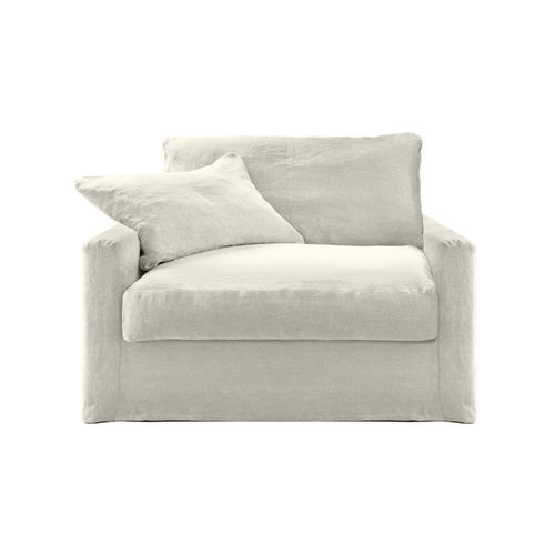 Moderner Sessel - BISCARROSSE - HOME SPIRIT - Stoff / Buche / mit abnehmbarem Kissen