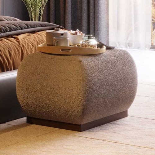 Moderner Hocker - Club - Stylish Club - Stoff / Gestell aus Nussbaum / modular