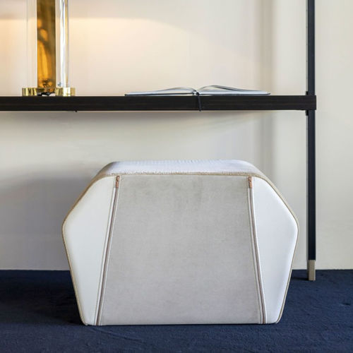 Moderner Hocker - Cocktail - Stylish Club - Stoff / Gestell aus Stoff / weiß