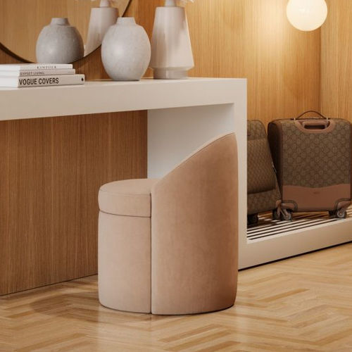 Moderner Hocker - Elis - Stylish Club - Stoff / Gestell aus Stoff / mit Mittelfuß