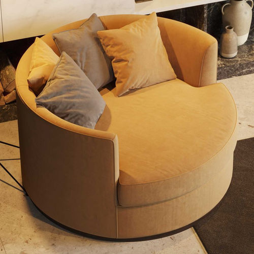 Moderner Sessel - Empire - Stylish Club - Samt / Bronze / mit abnehmbarem Kissen