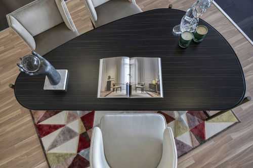 Bodenstehender Schreibtisch - Capri - Stylish Club - modern / Holzfurnier / Macassar-Ebenholz