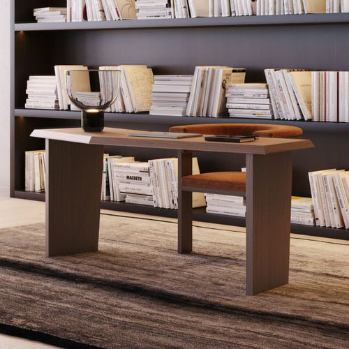 Bodenstehender Schreibtisch - Escarpa - Stylish Club - modern / Holzfurnier / gebogen