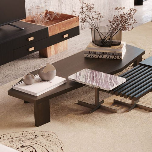 Moderner Couchtisch - Escarpa - Stylish Club - Holzfurnier / Gestell aus Furnierholz / für Privatgebrauch