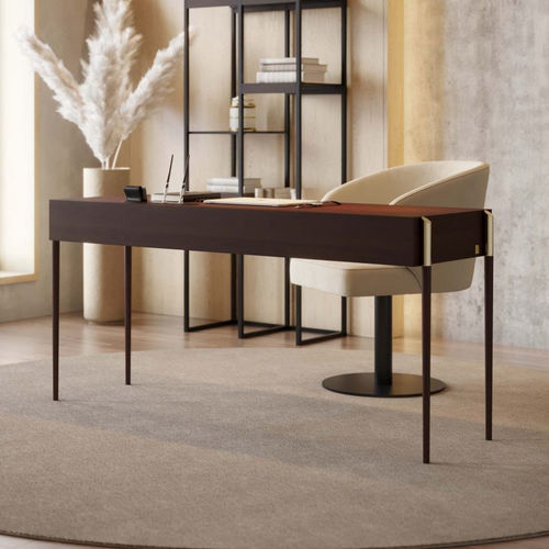 Bodenstehender Schreibtisch - Her II - Stylish Club - modern / Holzfurnier / gerade
