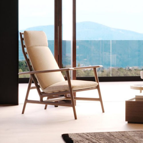 Moderner Sessel - Ripa - Stylish Club - Stoff / Holzfurnier / mit abnehmbarem Kissen