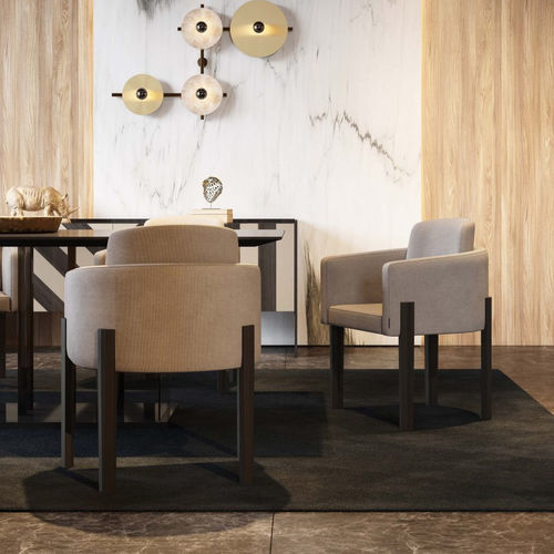 Moderner Stuhl - His II - Stylish Club - für den Innenraum / Stoff / Gestell aus Furnierholz