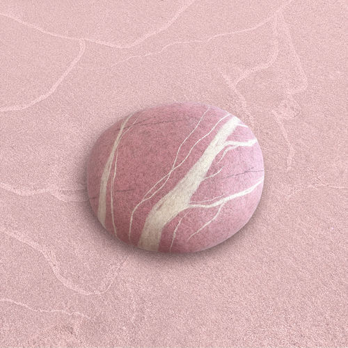 Modernes Sitzkissen - PINK DREAM - Katsu Stones - Wolle / rund / handgefertigt