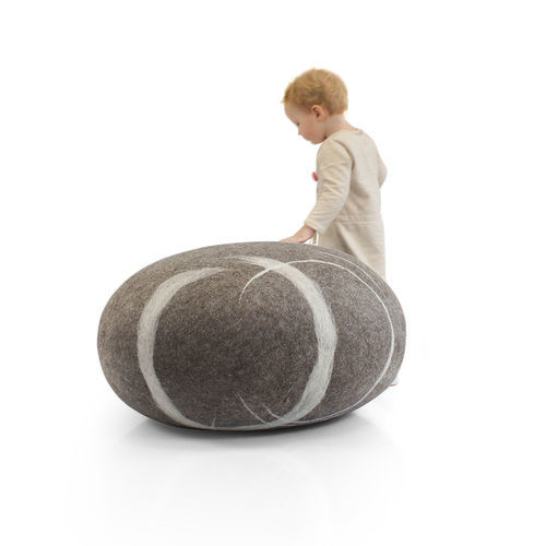 Modernes Sitzkissen - HALO - Katsu Stones - Wolle / rund / handgefertigt