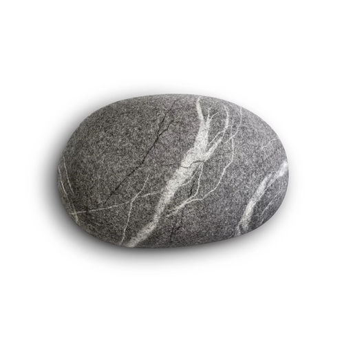 Modernes Sitzkissen - STILL - Katsu Stones - Wolle / rund / handgefertigt