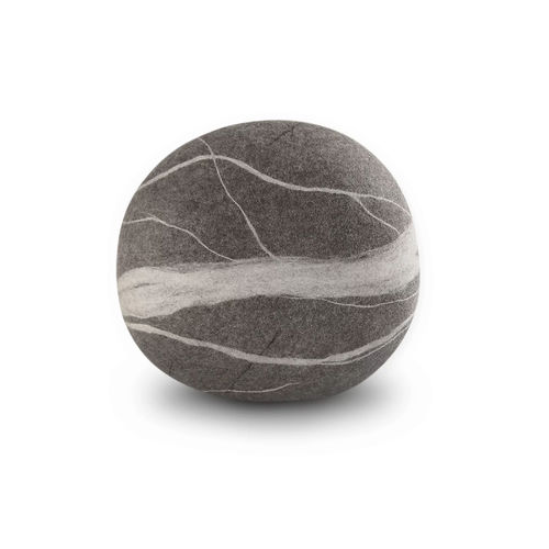 Modernes Sitzkissen - WAVE - Katsu Stones - Wolle / rund / handgefertigt