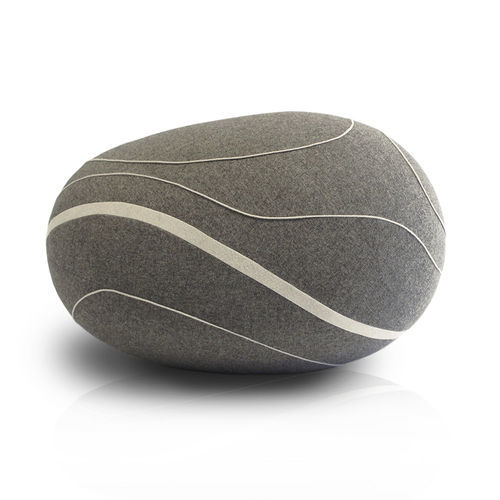 Modernes Sitzkissen - DEVON - Katsu Stones - Wolle / rund / handgefertigt