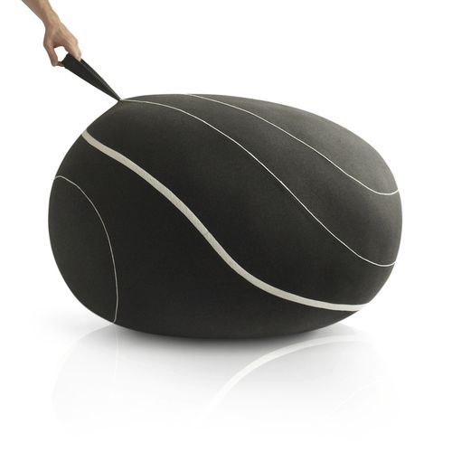 Modernes Sitzkissen - MOBY DICK - Katsu Stones - Wolle / oval / handgefertigt
