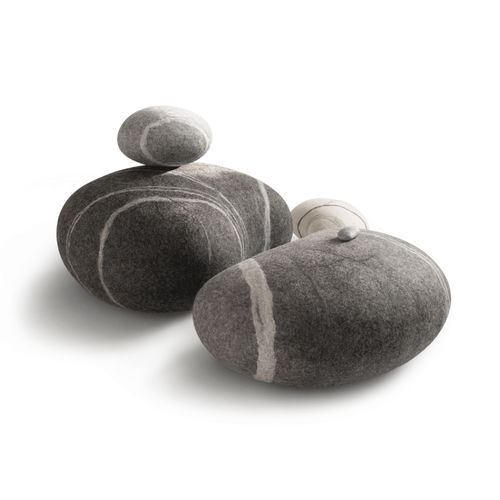 Modernes Sitzkissen - SCANDINAVIAN SET - Katsu Stones - Wolle / andere Formen / handgefertigt