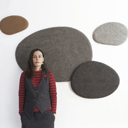 Akustik-Wandpaneel - SAGA - Katsu Stones - Wolle / geometrisch / grau
