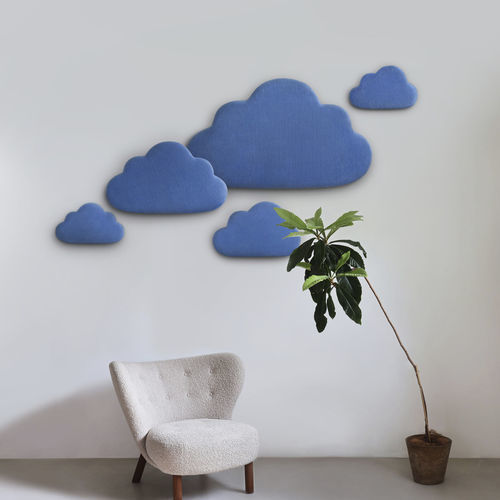 Akustik-Wandpaneel - BLUE CLOUDS - Katsu Stones - Wolle / blau / für Privatgebrauch