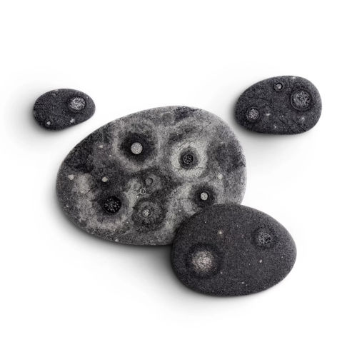 Akustik-Wandpaneel - ASTEROID - Katsu Stones - Wolle / geometrisch / grau