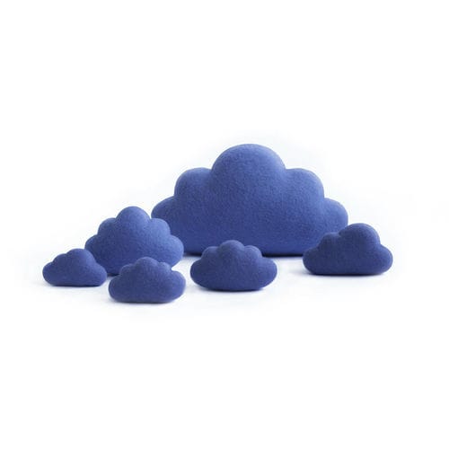 Einfarbiges Kissen - BLUE WOOL CLOUD - Katsu Stones - für Privatgebrauch / Wolle / blau
