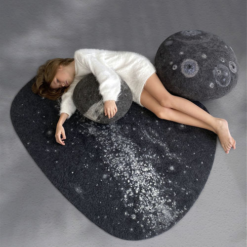 Moderner Teppich - MILKY WAY - Katsu Stones - Motiv / Wolle / handgemacht
