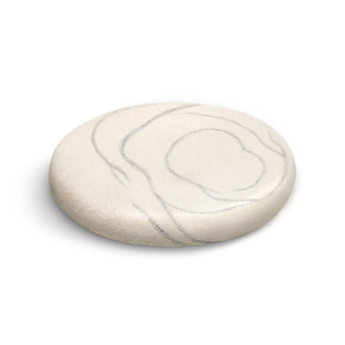 Stuhlkissen - WHITE ZEN - Katsu Stones - für Aussen / oval / Motiv