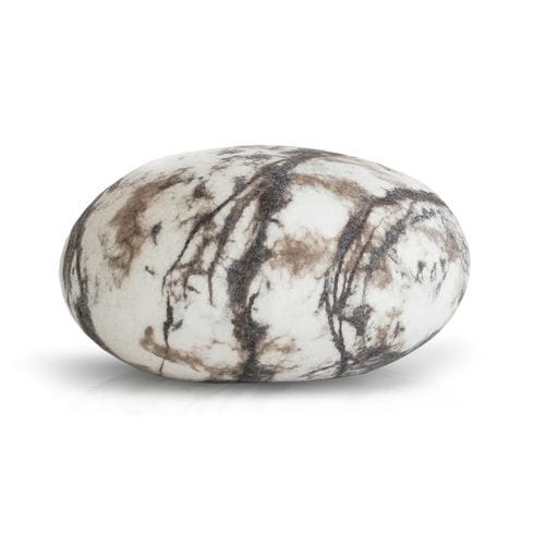 Modernes Sitzkissen - CAPPUCCINO - Katsu Stones - Wolle / oval / handgefertigt