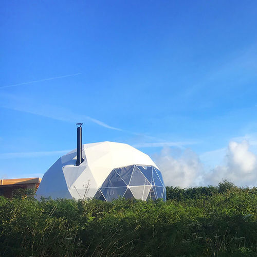 Rundes Blasenzelt - GEODESIC G-9 - Free Home - PVC / galvanisiertem Stahl / transparent