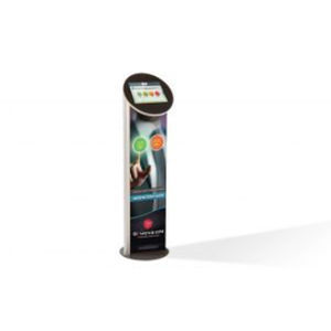 Infosäule für den Innenraum - RoundTab - DYMENSION - bodenstehend / mit Touchscreen / 10"