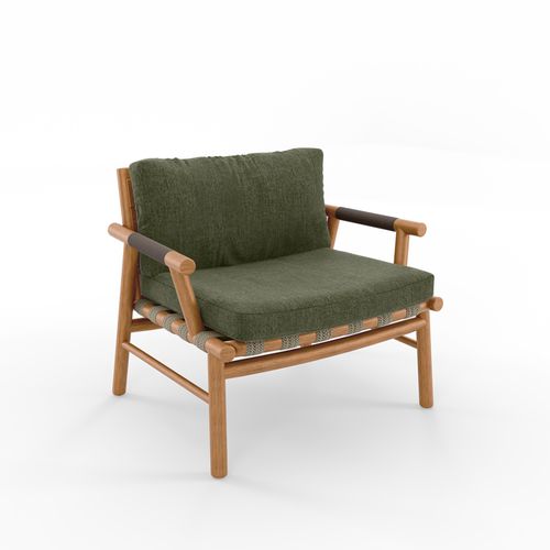 Design-Sessel - UZ  - Yaaz - Teakholz / Teakholz / Kordel