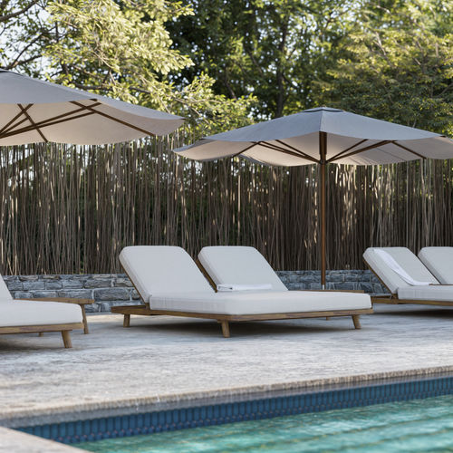Design-Sonnenliege - UZ - Yaaz - Sunbrella® / Teakholz / für Pool