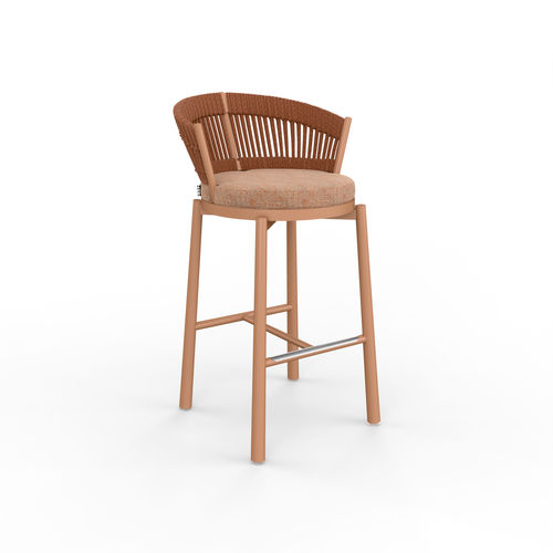 Moderner Barhocker - TURTLE - Yaaz - Sunbrella® / Gestell aus Aluminium / mit 4 Beinen