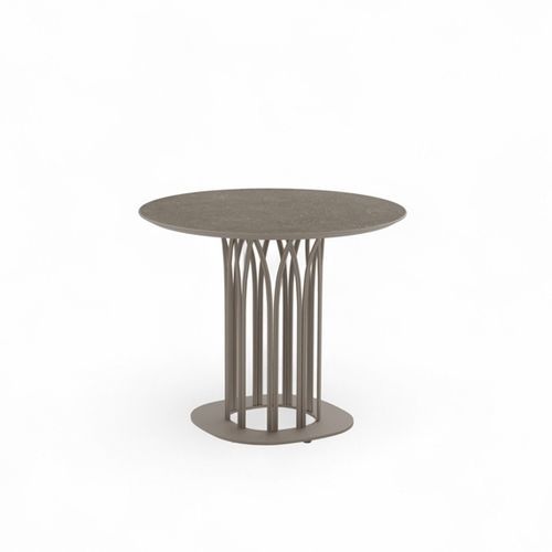 Design-Beistelltisch - KORU R - Yaaz - Aluminium / Gestell aus Aluminium / rund