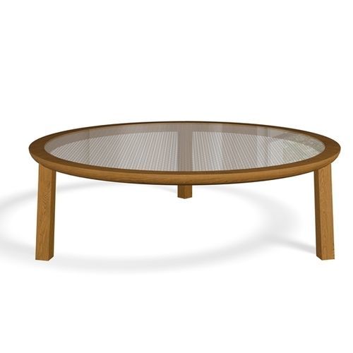 Moderner Couchtisch - SINI - Yaaz - Teakholz / Gestell aus Teakholz / rund