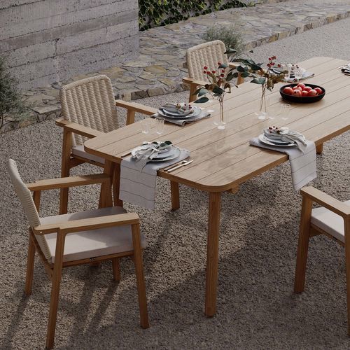 Design-Stuhl - DENK - Yaaz - für den Innenraum / für Garten / Teakholz