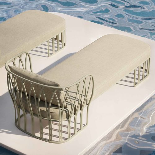 Moderne Sonnenliege - KORU - Yaaz - Sunbrella® / Aluminium / für Außenbereich