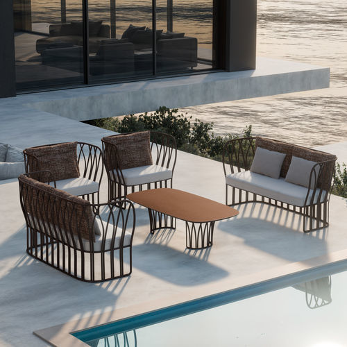 Design-Couchtisch - KORU - Yaaz - Aluminium / Gestell aus Aluminium / rechteckig