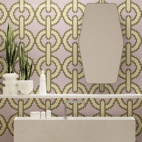 Marmor-Mosaikfliese - CHAIN CERTOSA  - TESSERE - Lavaoptik / Naturstein / Recycling-Glas