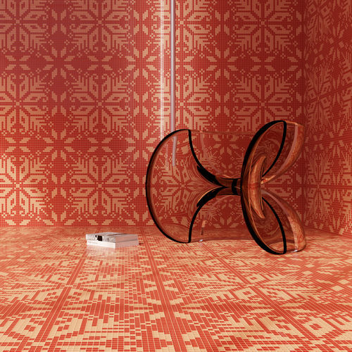 Marmor-Mosaikfliese - ARANCIO  - TESSERE - Lavaoptik / Naturstein / Recycling-Glas