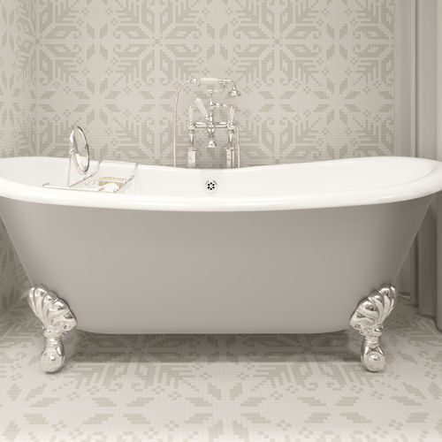 Marmor-Mosaikfliese - FOLK NEBBIA - TESSERE - Lavaoptik / Naturstein / Recycling-Glas