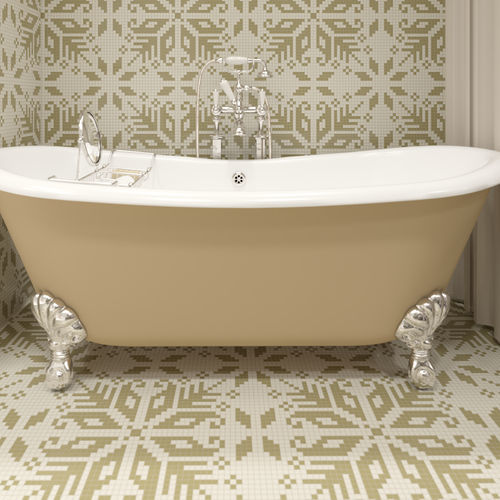 Marmor-Mosaikfliese - FOLK PISTACHIO  - TESSERE - Lavaoptik / Naturstein / Recycling-Glas