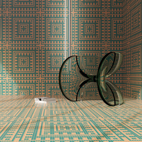 Marmor-Mosaikfliese - MAYAN CANTELOUPE  - TESSERE - Lavaoptik / Naturstein / Recycling-Glas