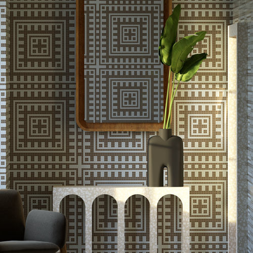 Marmor-Mosaikfliese - MAYAN  - TESSERE - Lavaoptik / Naturstein / Recycling-Glas