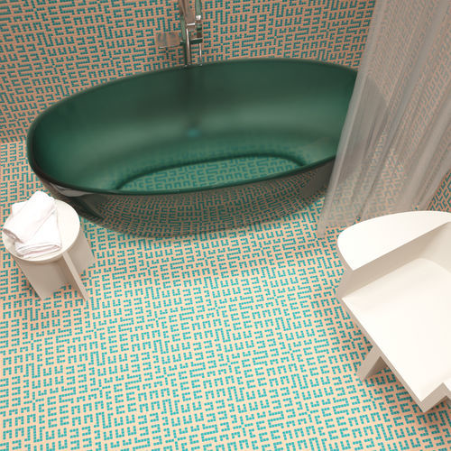 Marmor-Mosaikfliese - PIPS CANTELOUPE  - TESSERE - Lavaoptik / Naturstein / Recycling-Glas