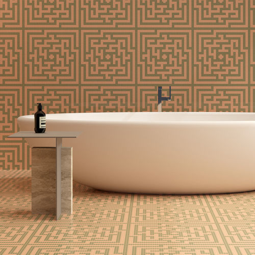 Lavaoptik-Mosaikfliese - PUZZLE CANTELOUPE  - TESSERE - Naturstein / Recycling-Glas / in Steinoptik