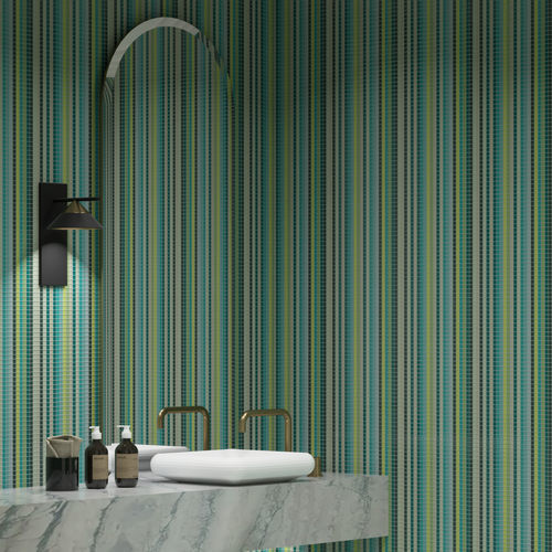 Marmor-Mosaikfliese - TESSERE - Lavaoptik / Naturstein / Recycling-Glas