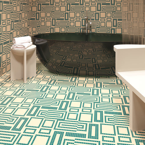 Marmor-Mosaikfliese - SWITCH CANTELOUPE  - TESSERE - Lavaoptik / Naturstein / Recycling-Glas