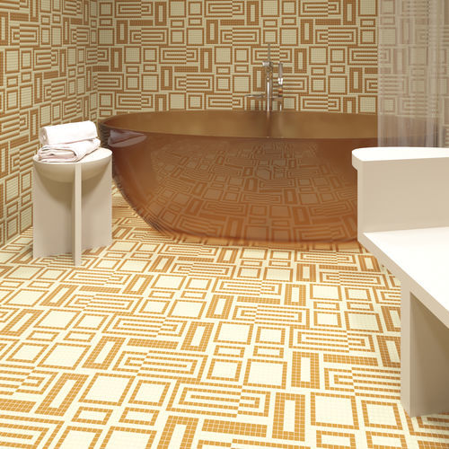 Marmor-Mosaikfliese - SWITCH GINGER  - TESSERE - Lavaoptik / Naturstein / Recycling-Glas