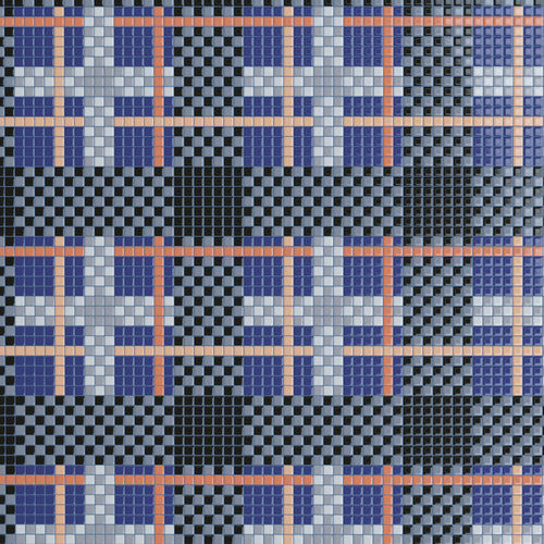 Marmor-Mosaikfliese - TARTAN - TESSERE - Lavaoptik / Naturstein / Recycling-Glas